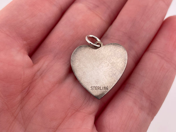 sterling silver heart tag pendant