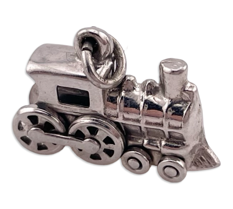 sterling silver train charm pendant