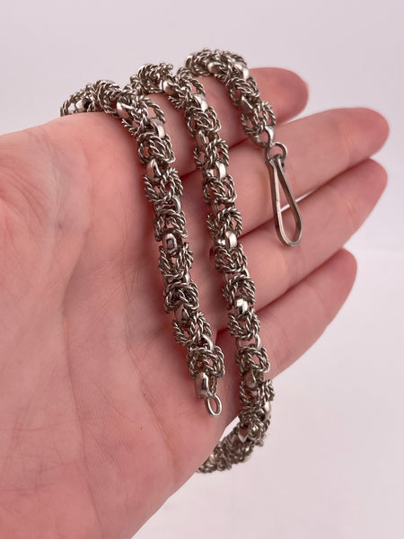 sterling silver 16 3/4" 6.05mm chunky heavy fancy chain link necklace