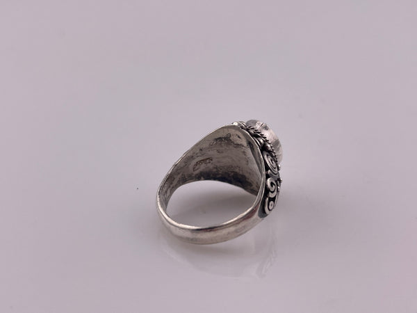 size 5 sterling silver faceted amethyst swirl design ring