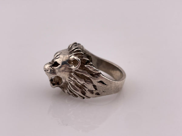 size 9.5 sterling silver lion head ring