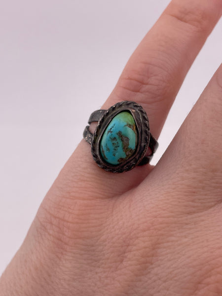 size 5.5 sterling silver turquoise ring ***AS IS***