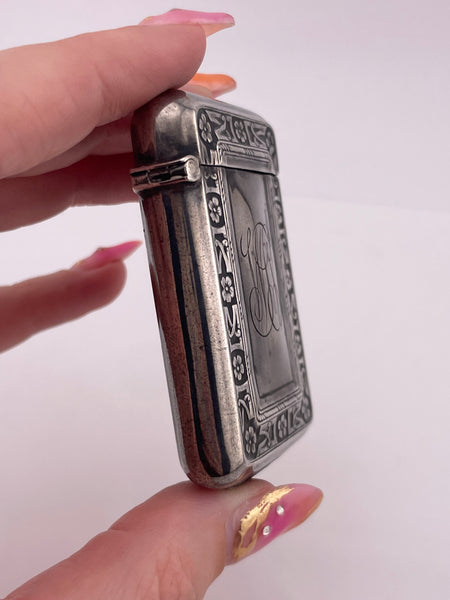 sterling silver 'WTP' monogrammed matchbox safe