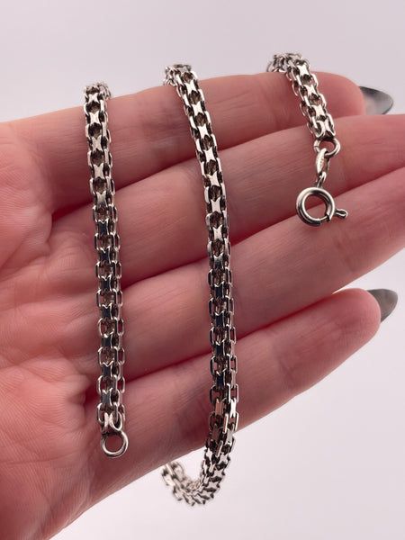 sterling silver 15 3/4" bismark box chain necklace