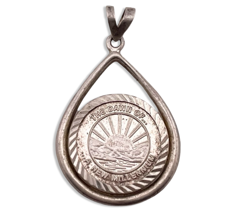 sterling silver "The Dawn of ... A New Millennium" sun pendant