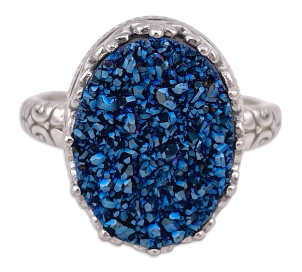 size 9.25 sterling silver druzy ring