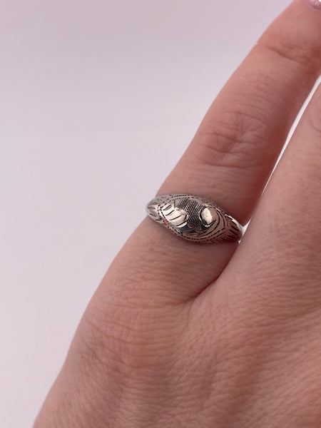 size 5 sterling silver etched scroll ring