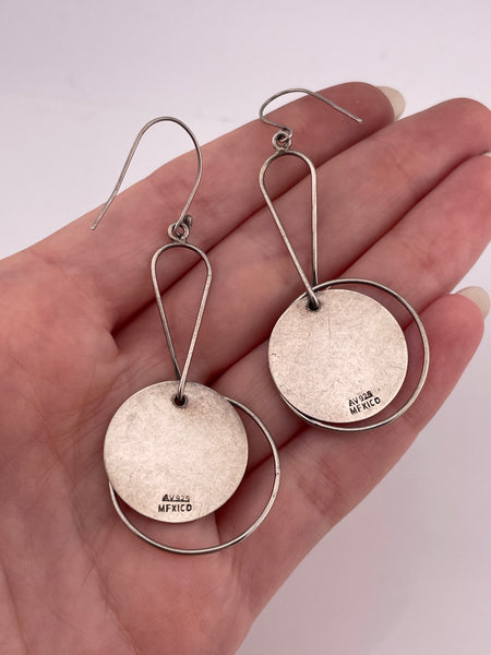 sterling silver stoneless hammered hook dangle earrings