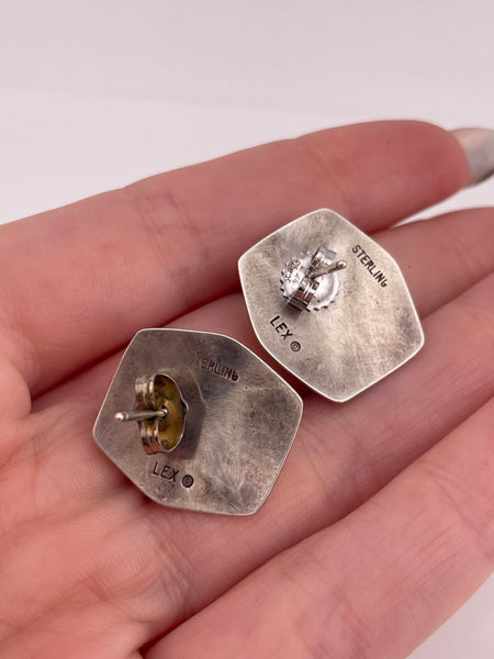 sterling silver sugilite post earrings