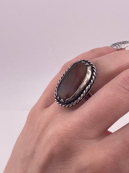 size 5.5 sterling silver agate ring