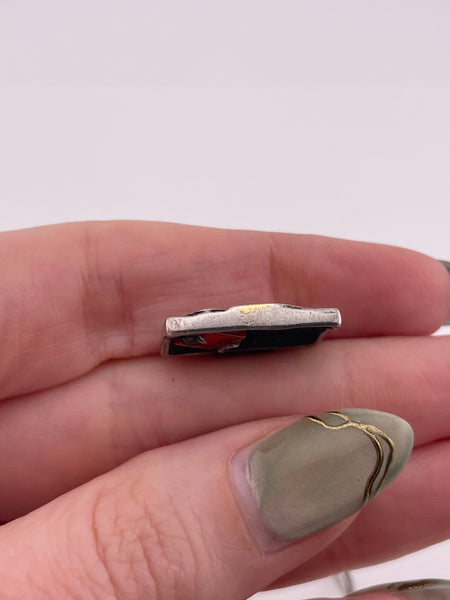 sterling silver & gold plated carnelian pendant necklace