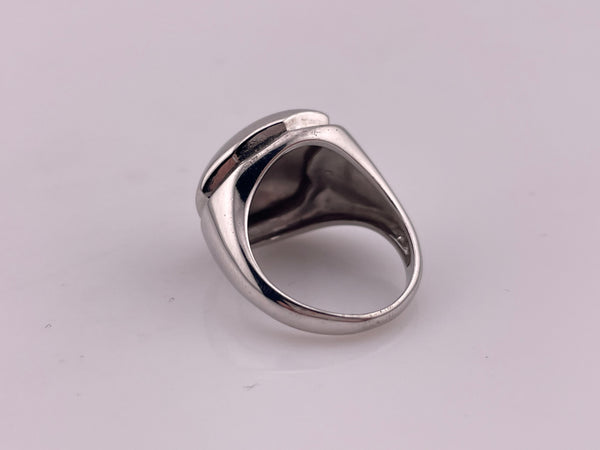 size 8.25 rhodium plated sterling silver stoneless chunky ring