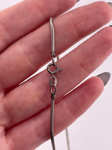sterling silver 30" snake chain resin fish necklace