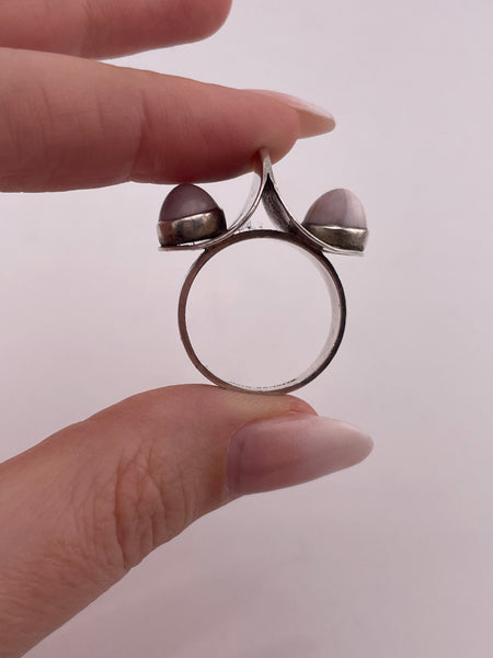 size 8.75 sterling silver artisan agate ring