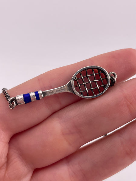 sterling silver 15" racket necklace