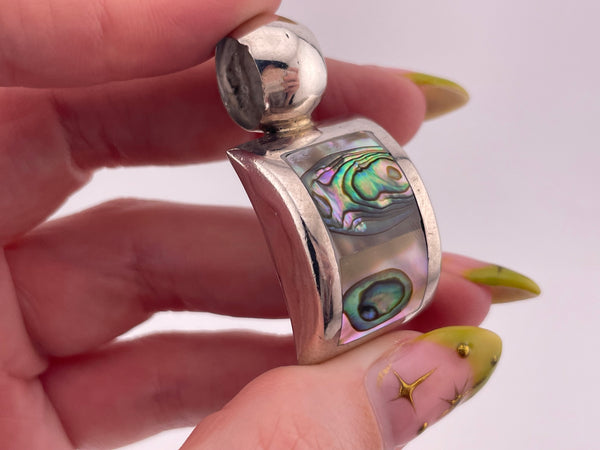 sterling silver Mexican abalone pendant