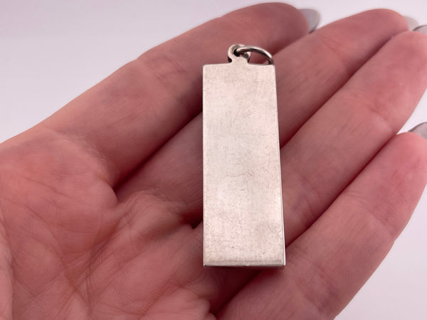 sterling silver International Bullion Brokers 2000 millenium heavy bar pendant