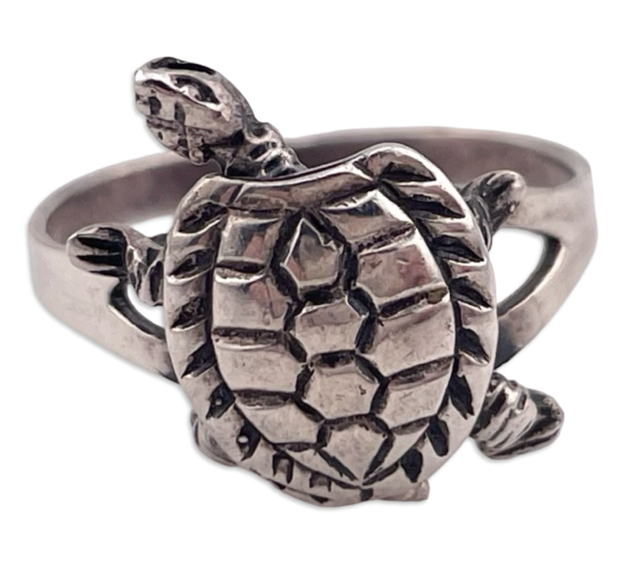 size 9.25 sterling silver wiggly turtle ring