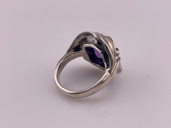 size 5.25 sterling silver faceted amethsyt ring