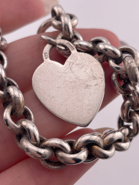 sterling silver 14 1/2" heart tag toggle clasp necklace