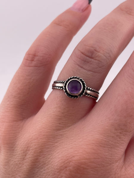 size 8 sterling silver amethyst ring