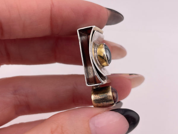 sterling silver hematite pearl pendant