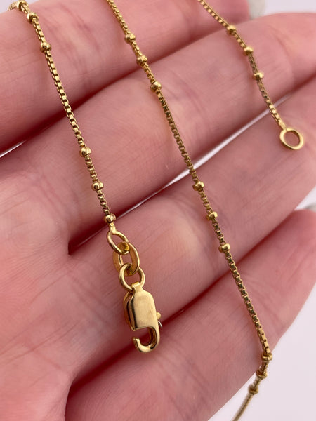 sterling silver gold plated 18" triple ball spacer necklace