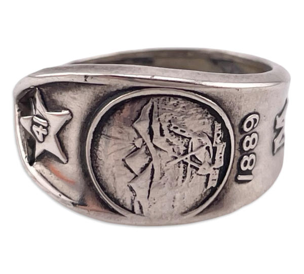 size 8 sterling silver Bell Trading Post Montana souvenir adjustable ring