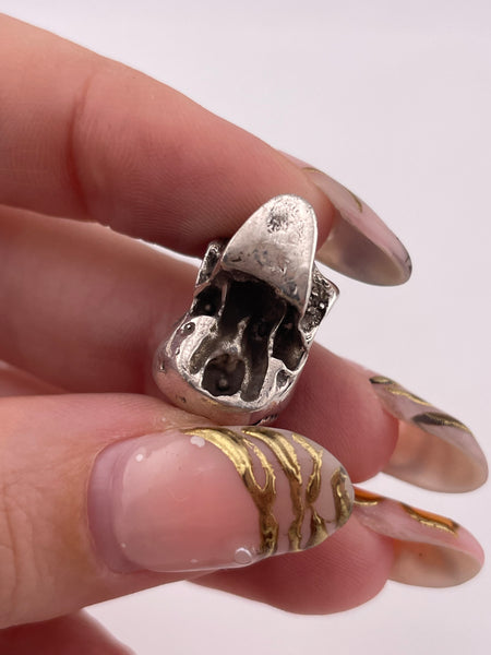 sterling silver solid skull pendant