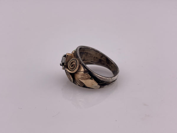 size 5.75 sterling silver gold filled synthetic opal rhinestone ring ***AS IS***