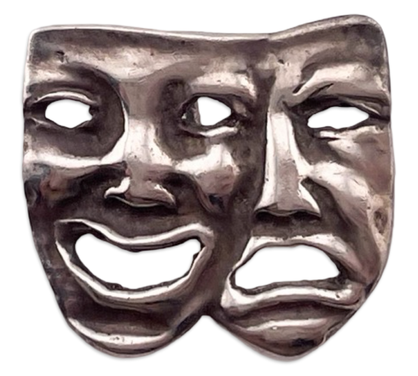 sterling silver comedy drama masks pendant