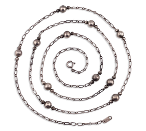 sterling silver 41" spacer ball layer necklace