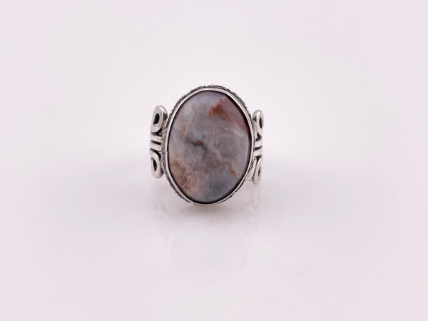 size 6 sterling silver agate ring