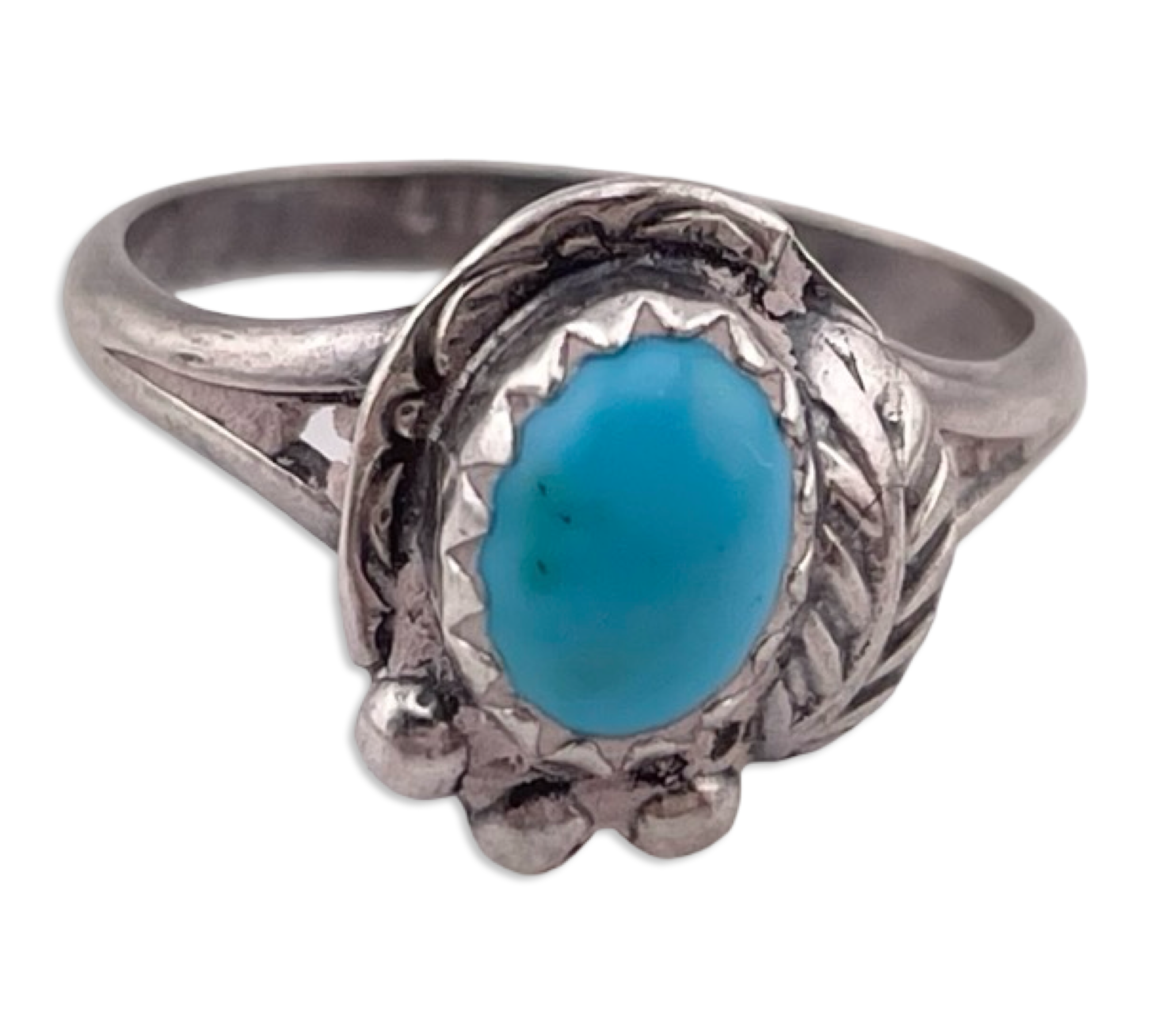 size 4.5 sterling silver turquoise ring