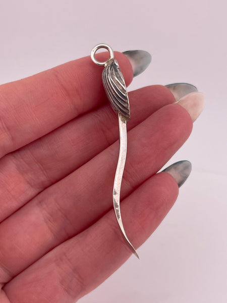 sterling silver scallop sea shell spoon pendant