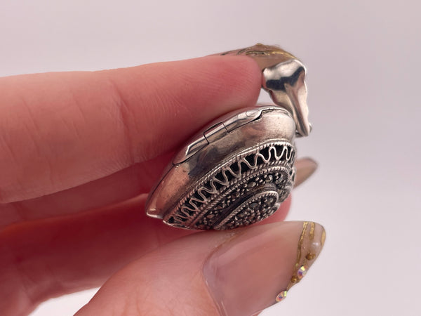 sterling silver marcasite heart locket pendant