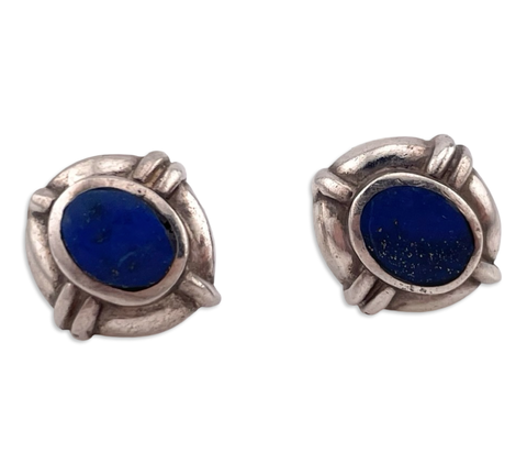 sterling silver lapis post earrings