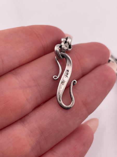 sterling silver heavy multi-rectangle barrel link chain necklace