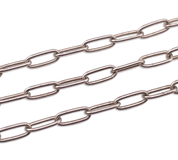 sterling silver 16 1/2" - 18 1/2" paperclip chain link necklace