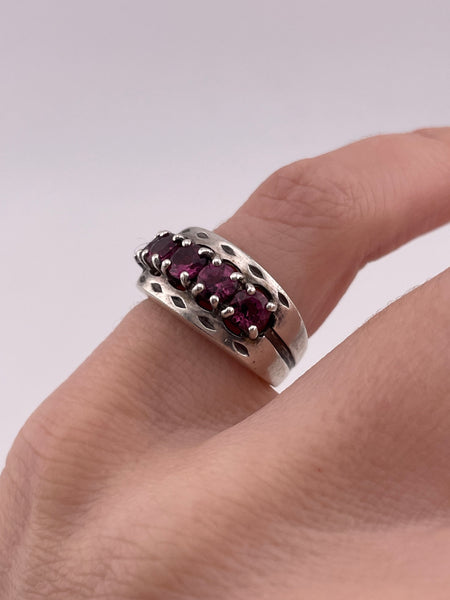 size 5 sterling silver faceted spinel ring