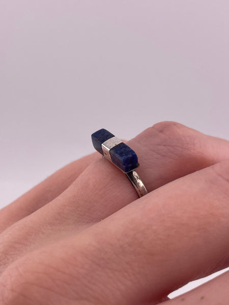 size 6.5 sterling silver sodalite ring ***AS IS***