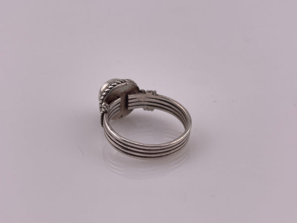 size 6.5 sterling silver coral ring