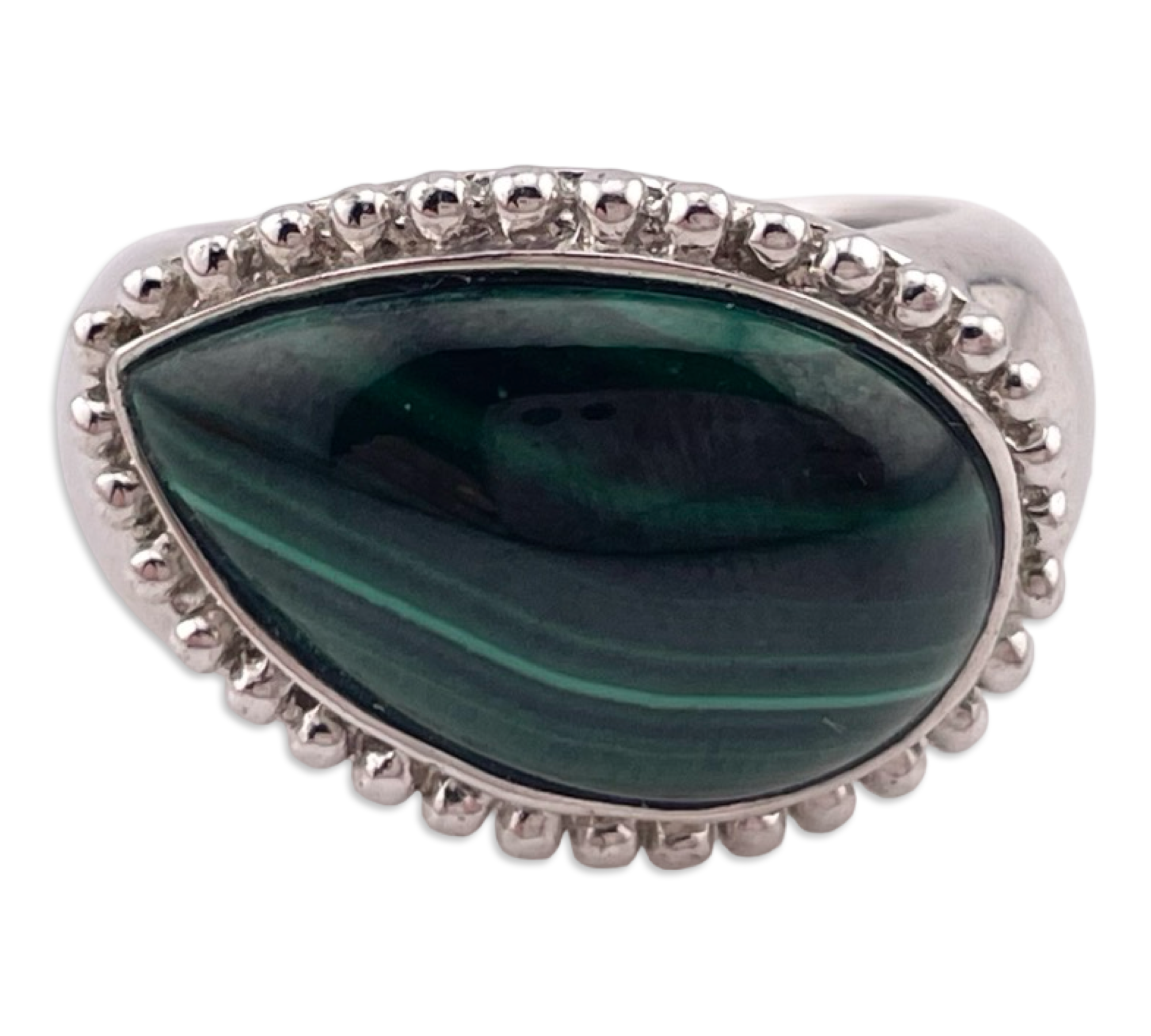 size 7 sterling silver malachite ring