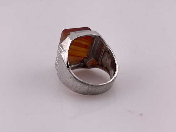 size 8 sterling silver rhodium plated Clark and Coombs ring