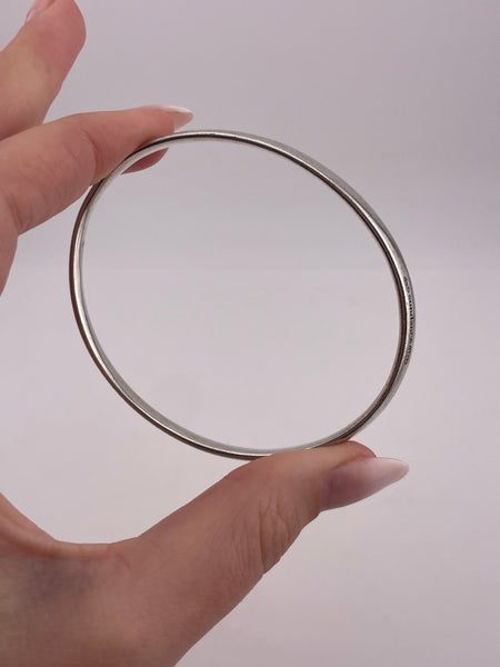 sterling silver tapered organic shaped bangle bracelet
