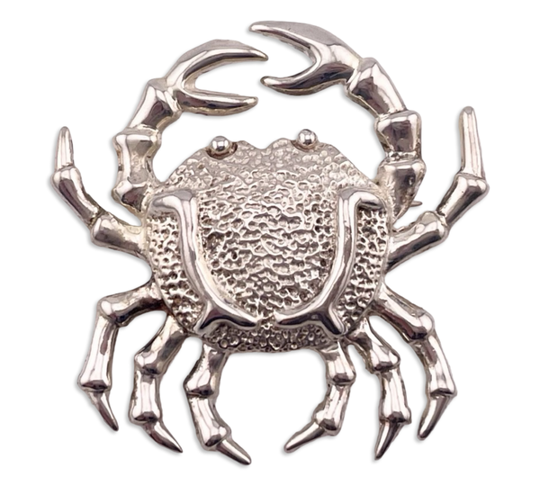 sterling silver crab brooch pin
