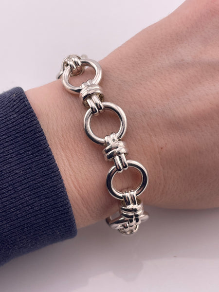 sterling silver Italian chunky circle chain link bracelet