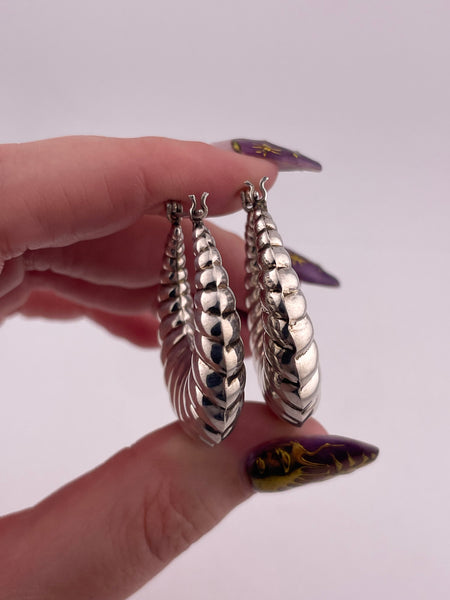 sterling silver shrimp hoop earrings