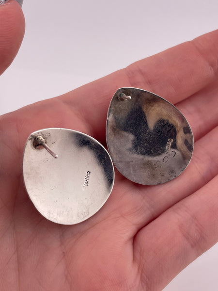 sterling silver lapis post earrings