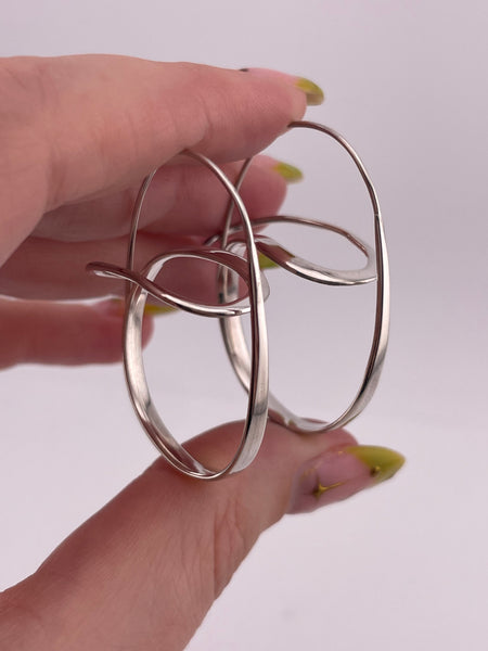 sterling silver stoneless funky swirly threader dangle earrings
